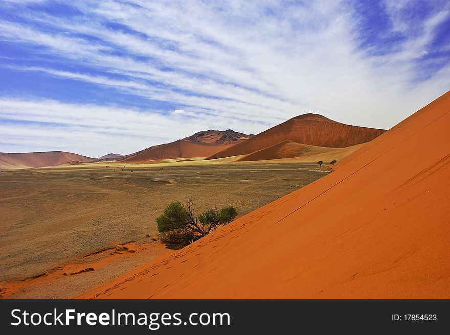 View from the middle of the dune 45, Namib Desert, Namibia. View from the middle of the dune 45, Namib Desert, Namibia