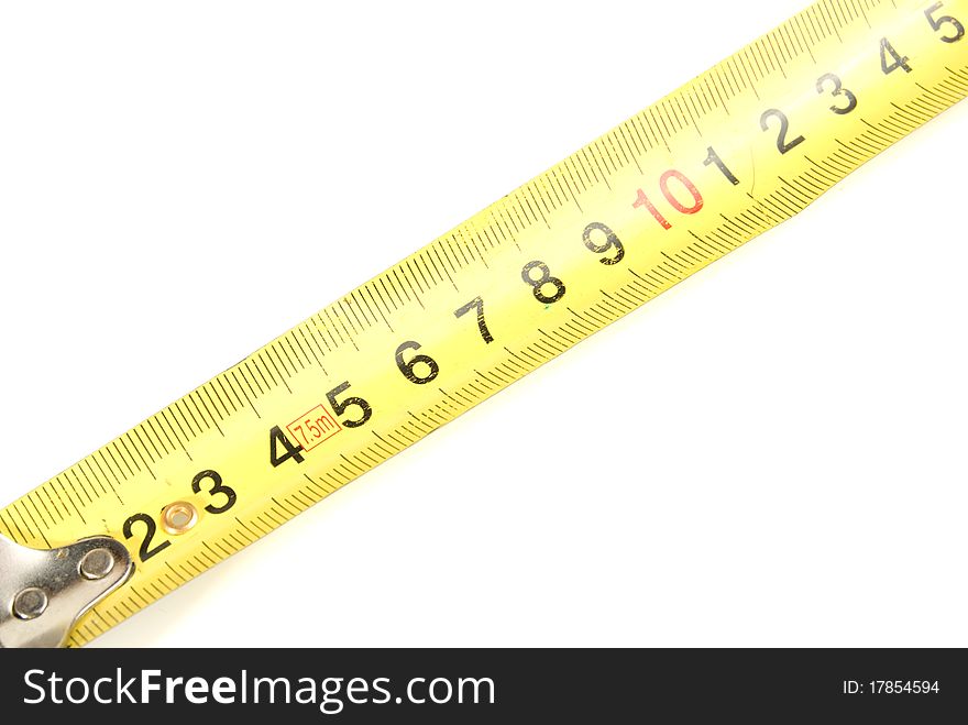 Centimetric tape, is isolated on a white background