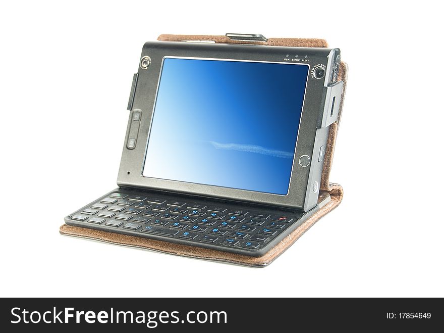 Mini laptop, is isolated on a white background