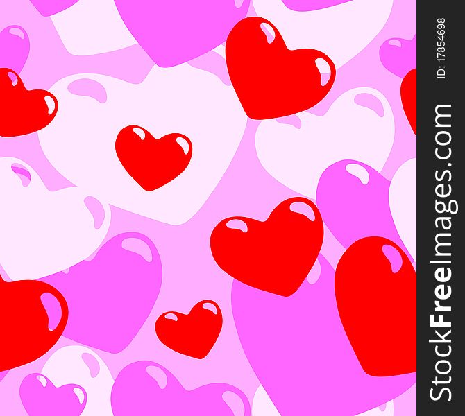 The seamless pattern consisting of hearts