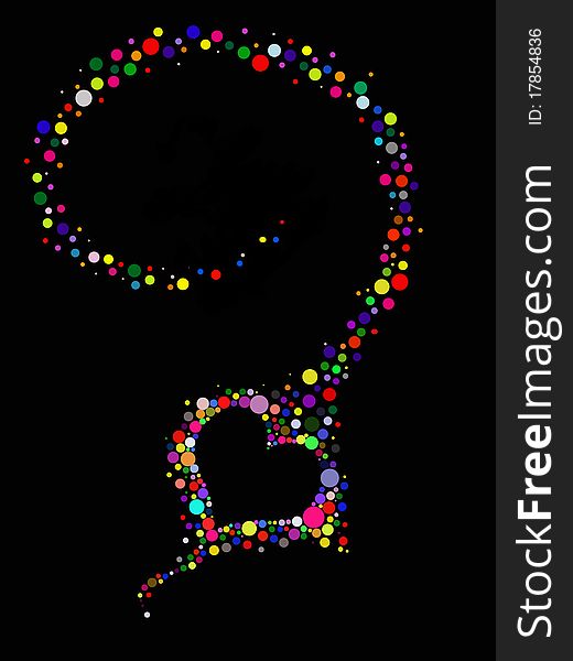 Colorful heart on black background. Colorful heart on black background