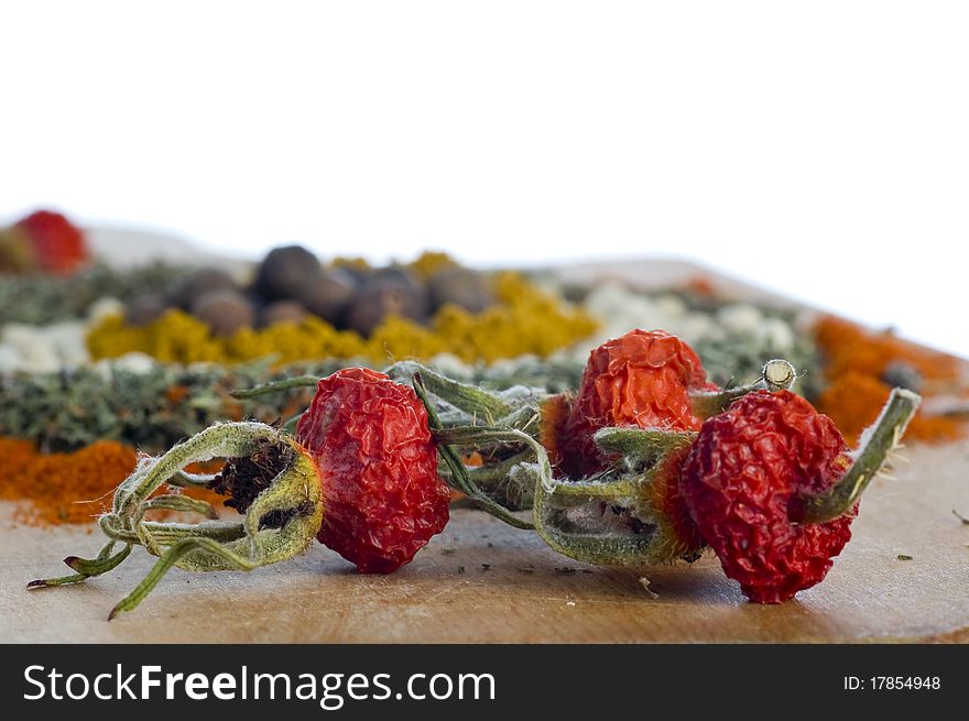 Spice still life ower white backdrop