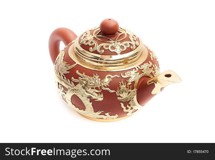 Chinese teapot isolated on white background