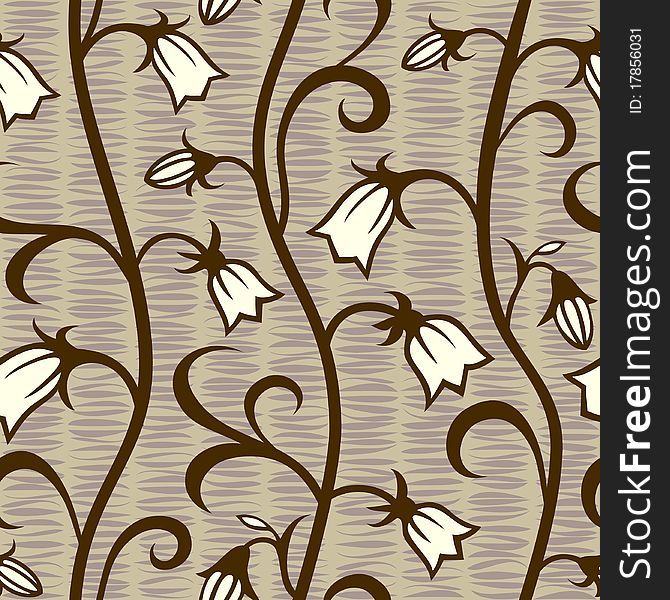 Bells flowers seamless background pattern