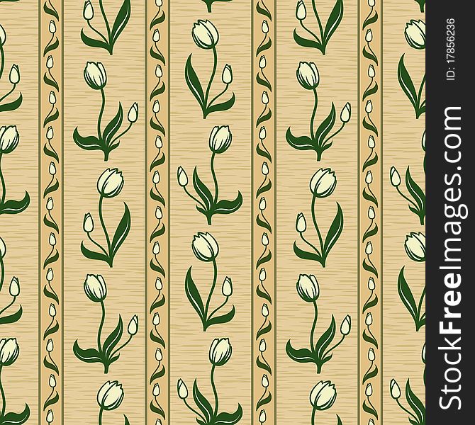 Tulip line seamless background pattern