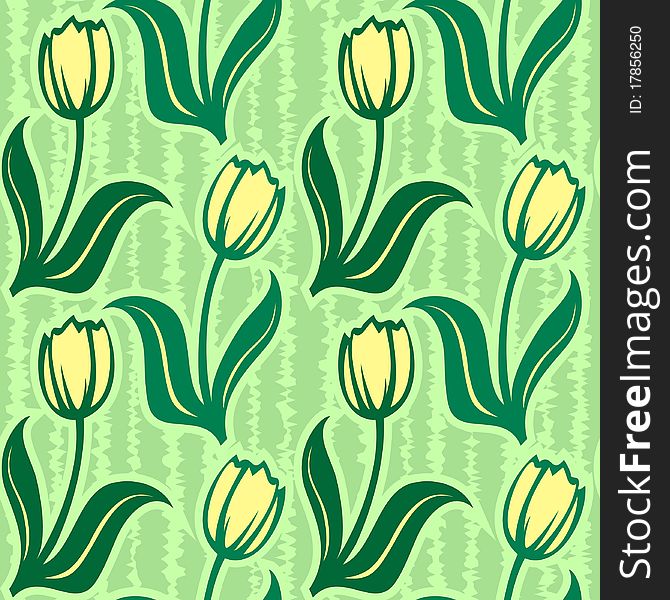 Tulip Line Seamless Background