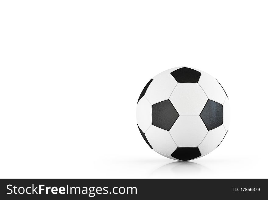 Leather soccer ball on a white background. Leather soccer ball on a white background