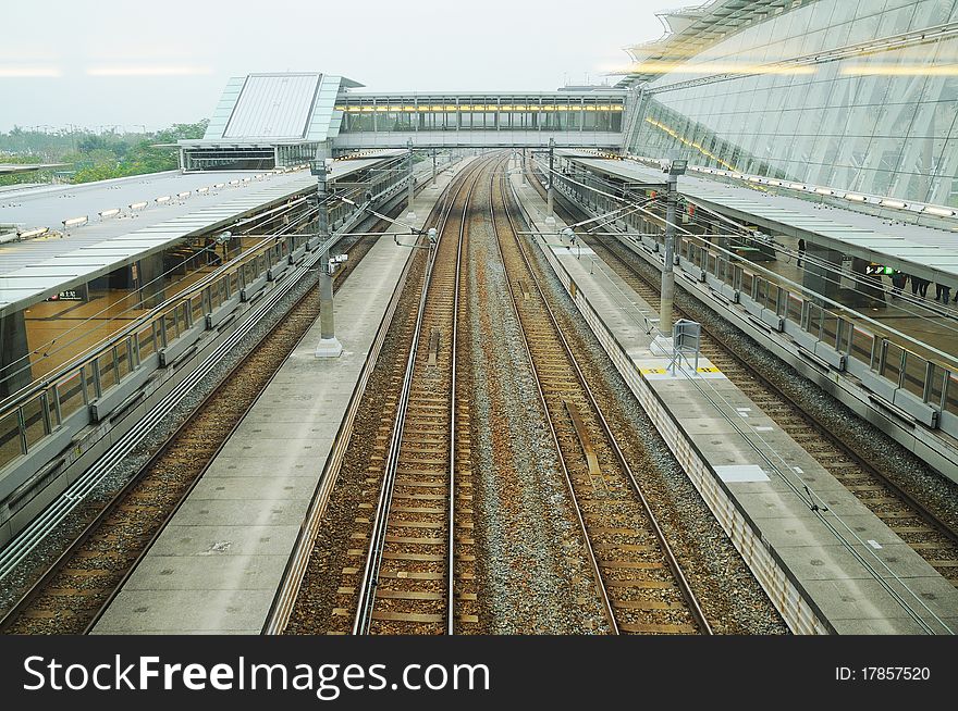 Railroad tracks for train transportation