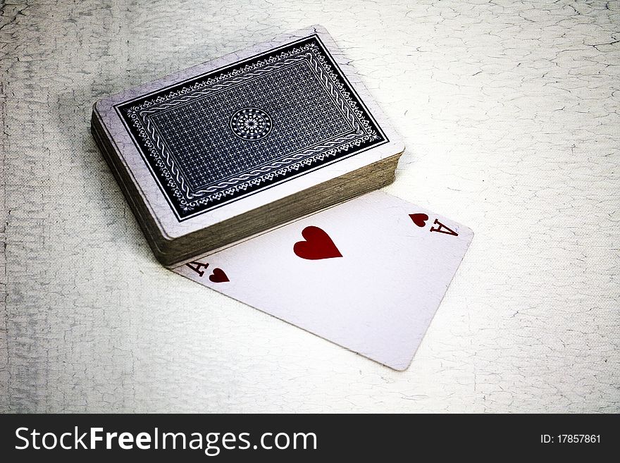 Poker cards with cracked background. Poker cards with cracked background