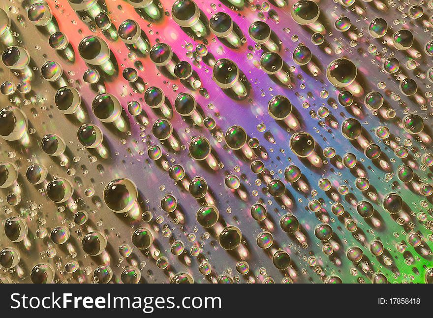 Water drops with refracted light macro shot