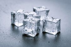 Pyramid Of Beautiful Thawed Ice Cubes With Drops Of Water Royalty Free Stock Photos