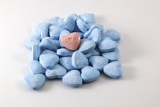 Valentine S Day Candy Hearts - Blue And Pink Stock Photography Valentine S Day Candy Hearts - Blue And Pink Stock Photography