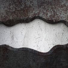 Curved Metal Plate On Concrete Background Stock Image Curved Metal Plate On Concrete Background Stock Image