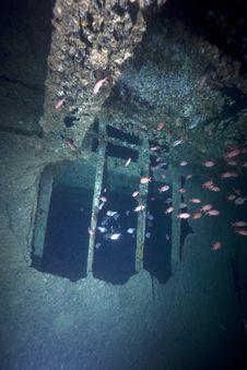 Passage Hold 3 To Hold 2 Of The SS Thistlegorm. Royalty Free Stock Image