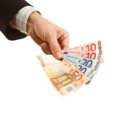 Hand Holding Euro Currency Royalty Free Stock Photos
