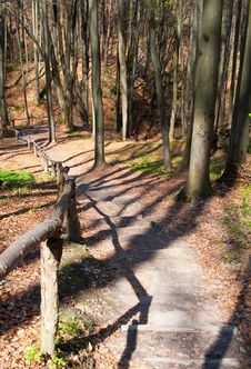 Wooden Stairs On A Hill Stock Photos
