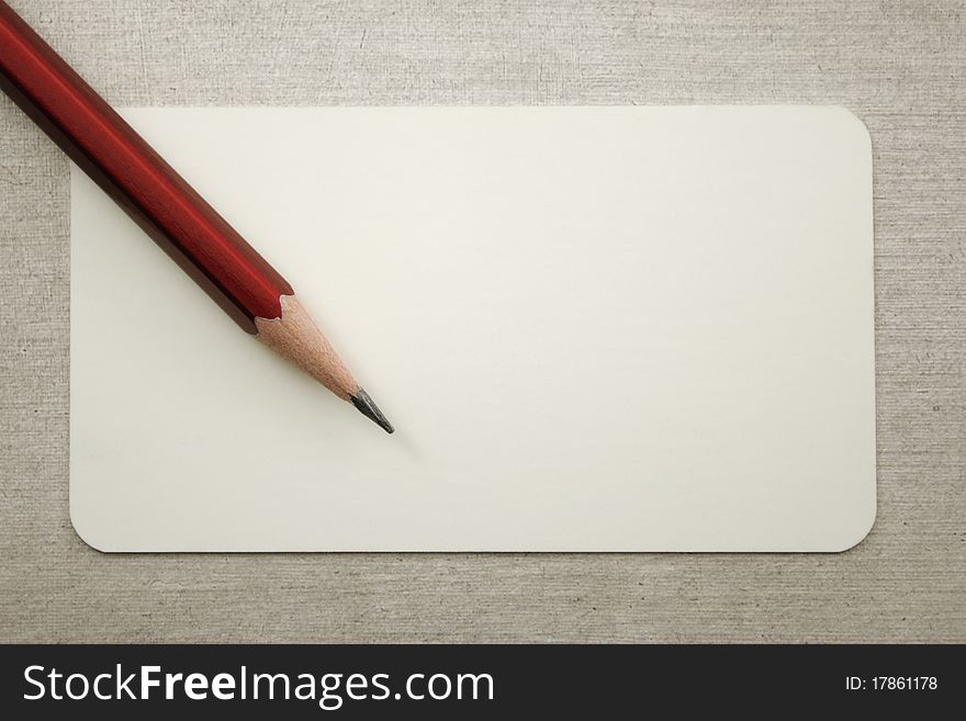 Blank Visit Card With Pencil