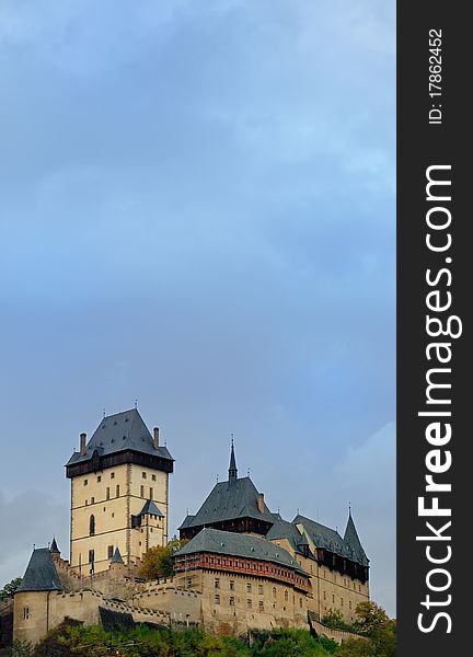 View of the Karlstejn Castle in Czech Republic.