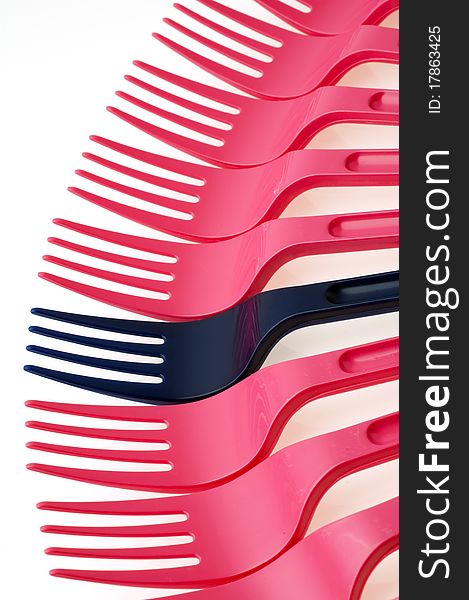 Plastic forks with different colors