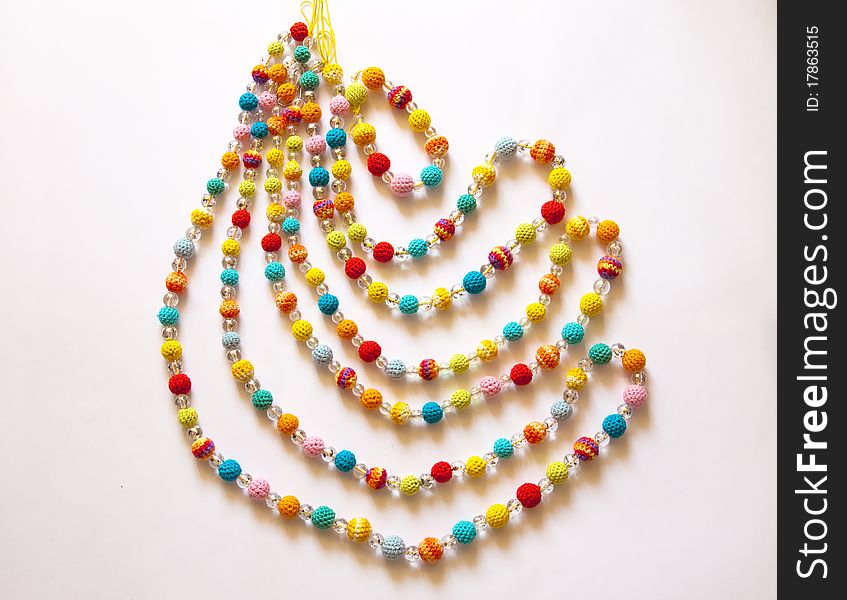 Colorful crocheted necklace