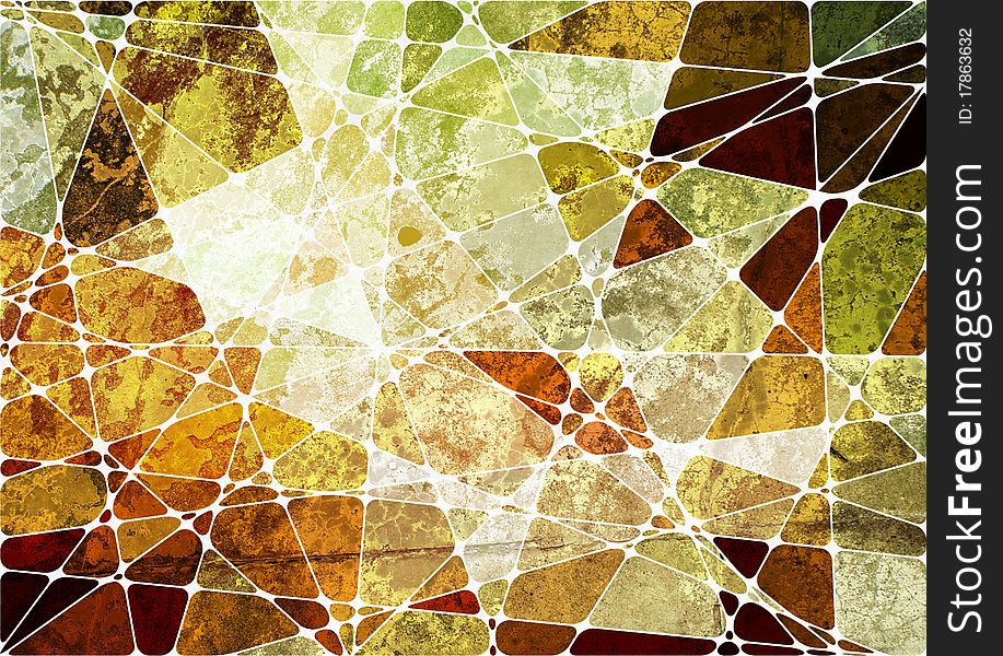 Grunge geometric mosaic background, raster artwork