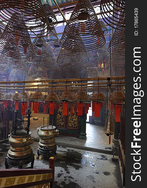 Incense spirals at Man Mo Temple, Hong Kong