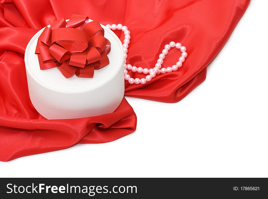 Box with a gift  isolated on white background