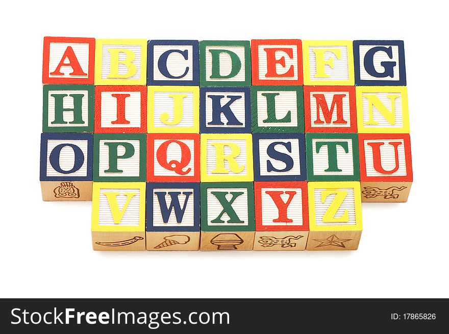 Cubes with letters isolated