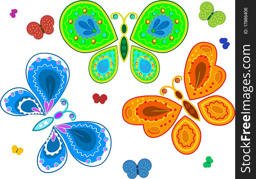 That decorative butterfly collection may perfectly use in scrapbook, card design.