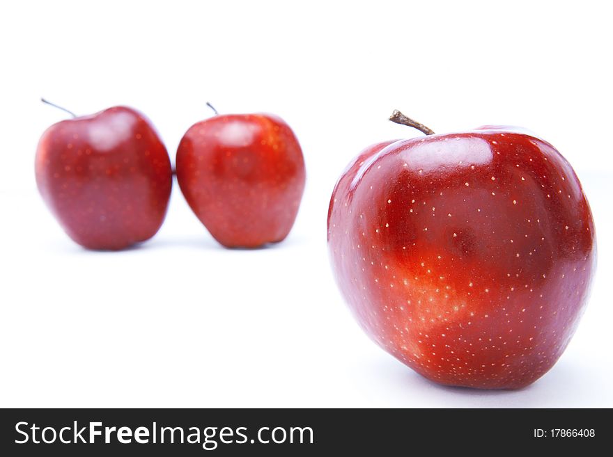 Red apples, isolated on white