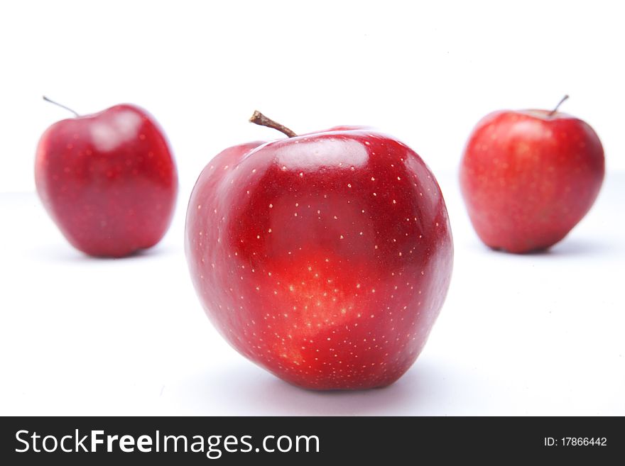 Red apples, isolated on white