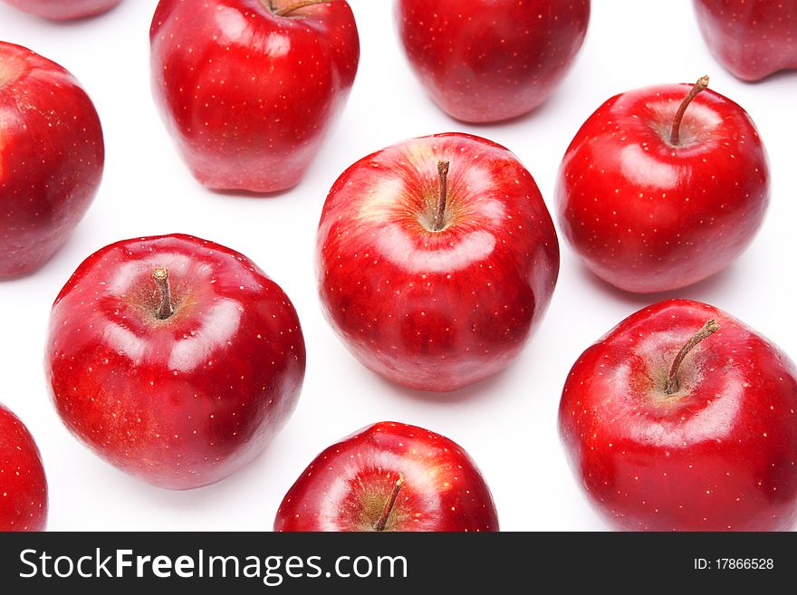 Red apples, isolated on white