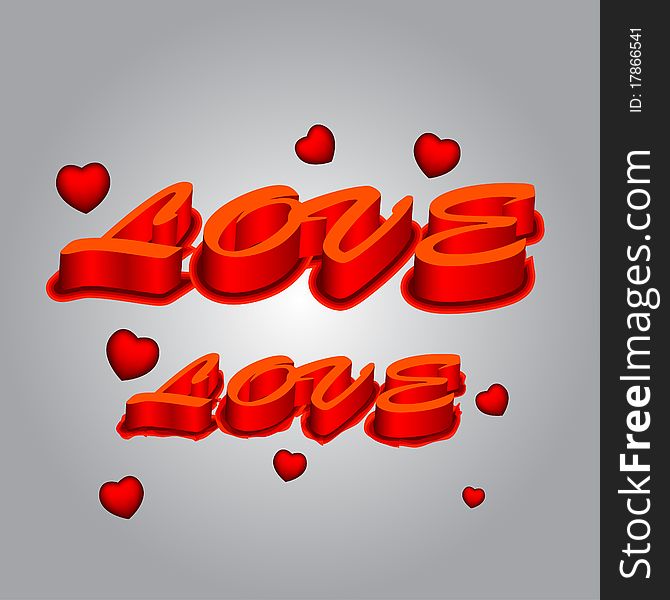 3d Love Text