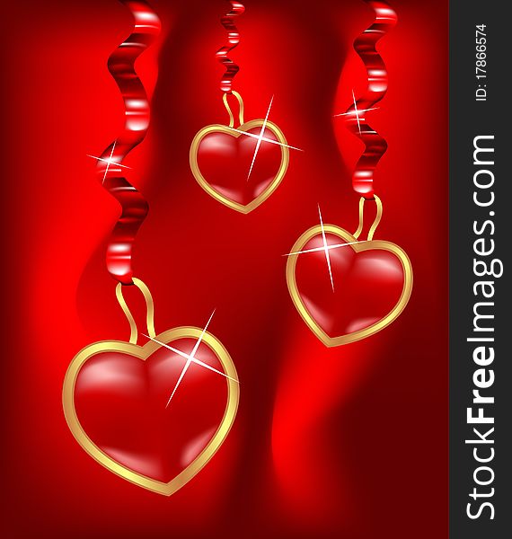 Stylized hearts. Valentine's day symbol.