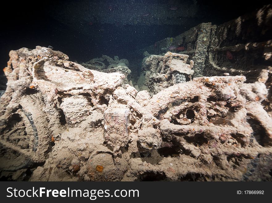 BSA WDM 20 motorcycles in hold 1 of the SS Thistlegorm. BSA WDM 20 motorcycles in hold 1 of the SS Thistlegorm