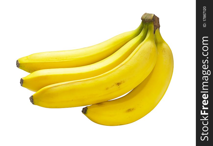 Several bananas witch is on white background