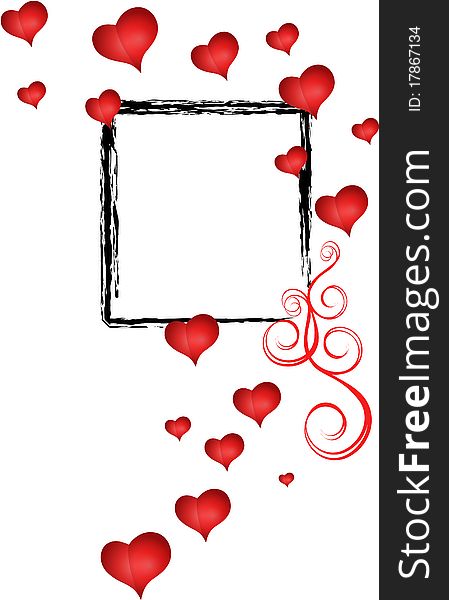Vector greeting card with heart .