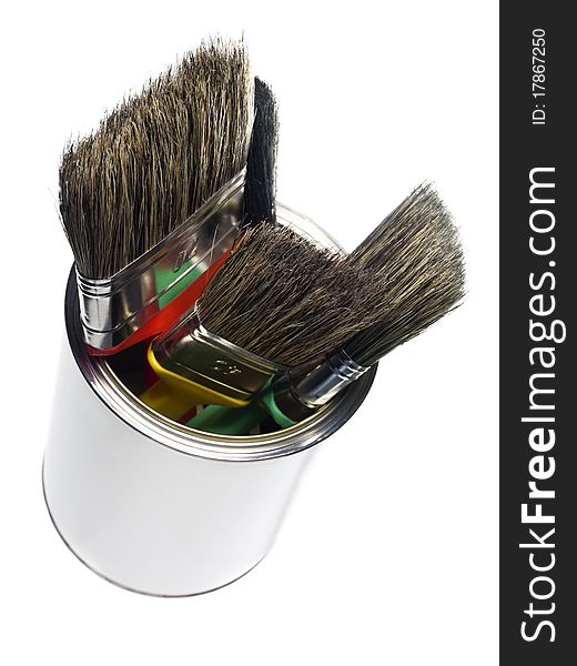 Paint Can With Brushes
