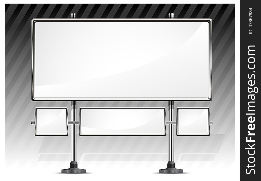 View of blank highway billboard for advertising, construction,  illustration. View of blank highway billboard for advertising, construction,  illustration