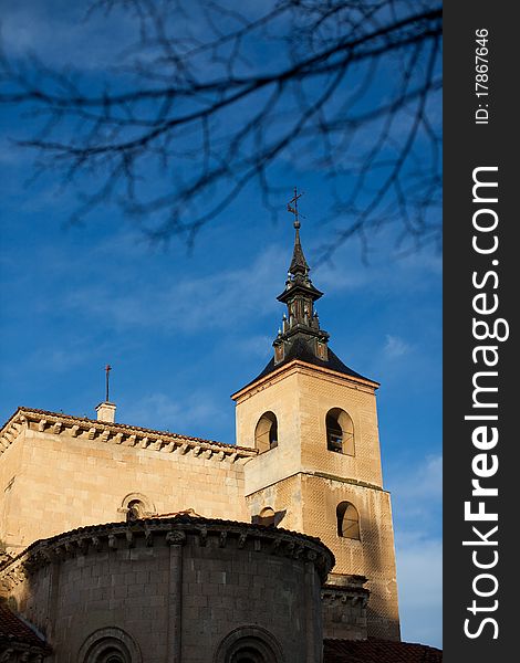 Segovia Spain old town cathedral in winter. Segovia Spain old town cathedral in winter.