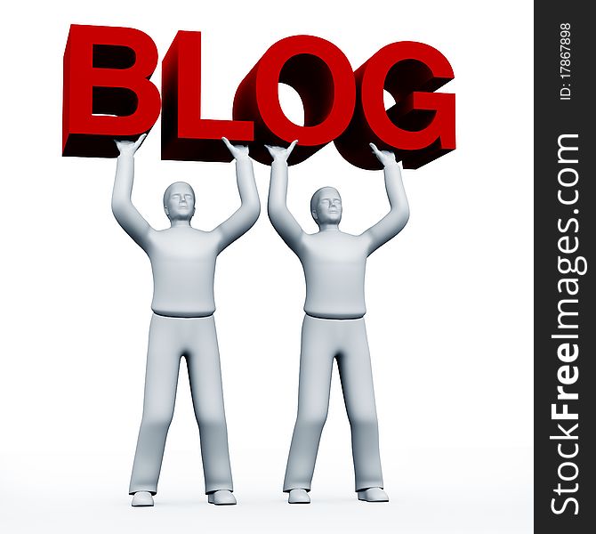 Four people holding a blog