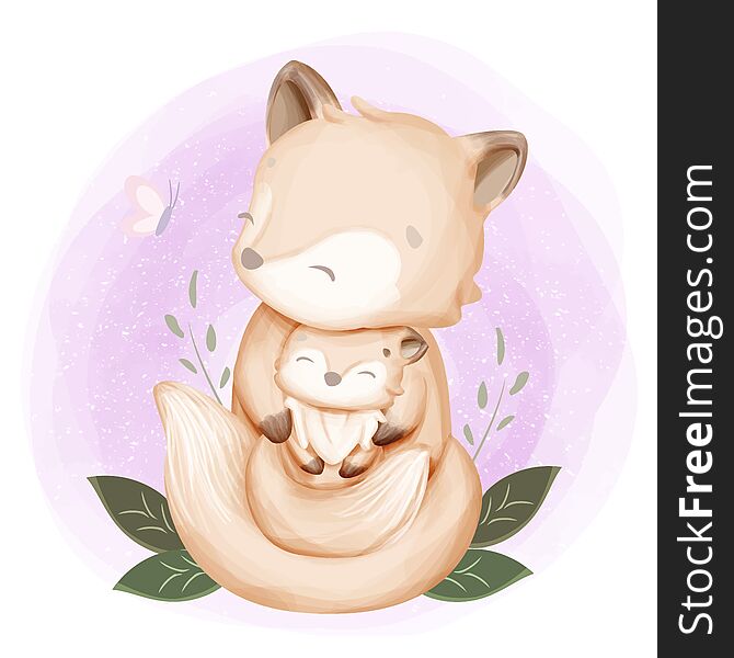 Adorable cute animal illustration for nursery, baby shower, and prints. Adorable cute animal illustration for nursery, baby shower, and prints.