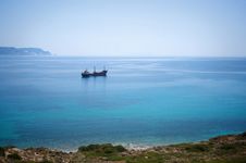 Cargo Ship In Aegean Sea Royalty Free Stock Photography