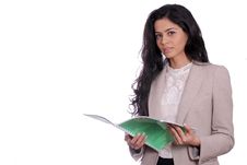 Young Business Woman Holding Folder Stock Photos Young Business Woman Holding Folder Stock Photos
