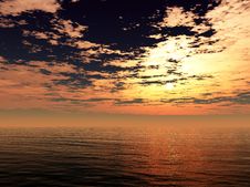 Ocean Sunset Royalty Free Stock Photography Ocean Sunset Royalty Free Stock Photography