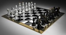 Composition With Chess On Chessboard Royalty Free Stock Photography