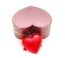 Heart Shaped Gift Box Stock Photography
