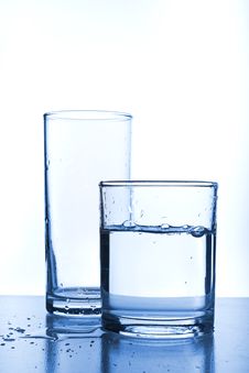 Two Glasses Of Water. Full And Empty Stock Image Two Glasses Of Water. Full And Empty Stock Image
