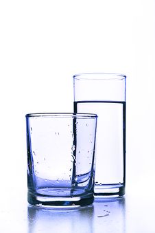 Empty Glass Before Full Glass Of Fresh Water. Royalty Free Stock Photos Empty Glass Before Full Glass Of Fresh Water. Royalty Free Stock Photos
