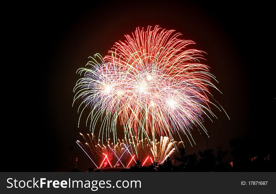 International Fireworks Contest At Chiangmai